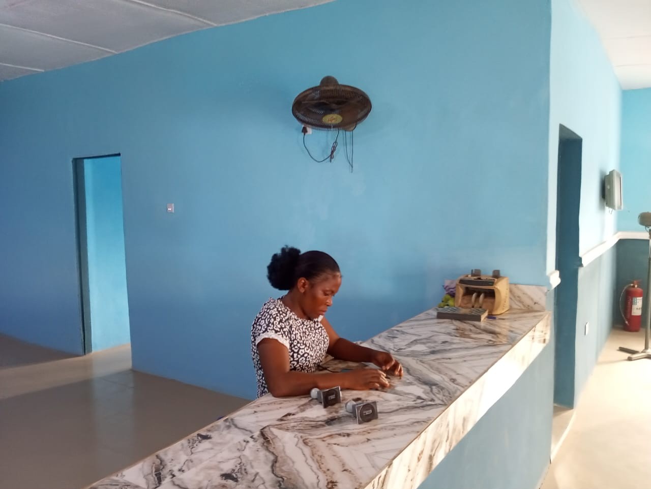 Customers in the service hall